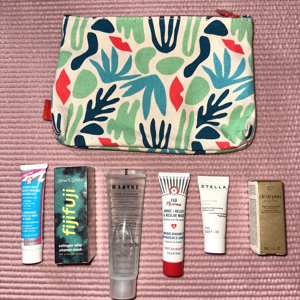 First Aid Beauty Skincare Set with Colorful Bag